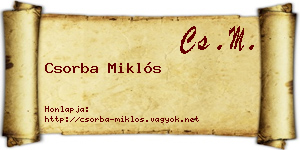 Csorba Miklós névjegykártya