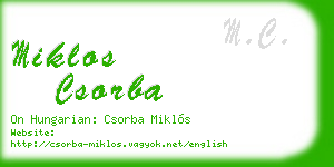 miklos csorba business card